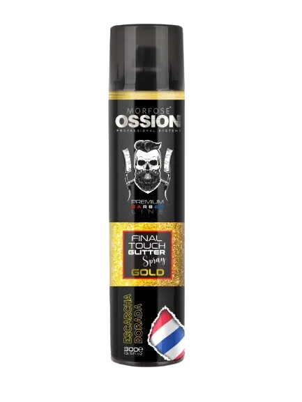 Laca Escarchada Morfose Ossion Final Touch Glitter Spray Gold 300ml