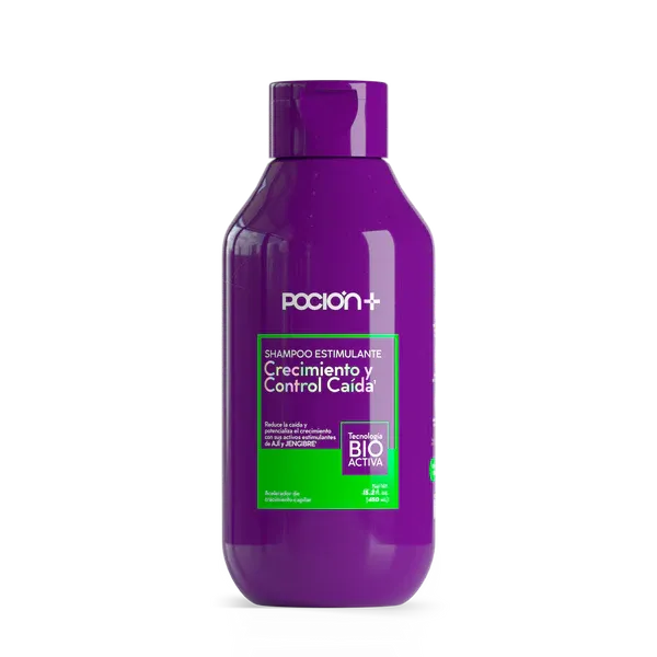 Poción+ Shampoo Estimulante Crecimiento y Control Caída con Ají y Jengibre