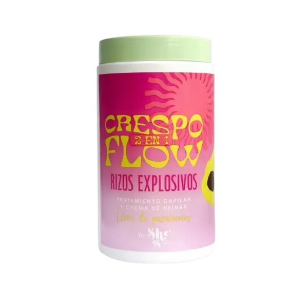 Crespo Flow 2 en 1 Rizos Explosivos Tratamiento y Crema de Peinar She Is 1000g