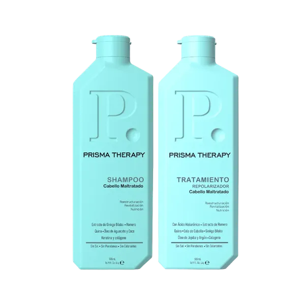 Shampoo y Tratamiento Repolarizador Reparación Cabello Maltratado Prisma Therapy (Dúo 500ml c/u)