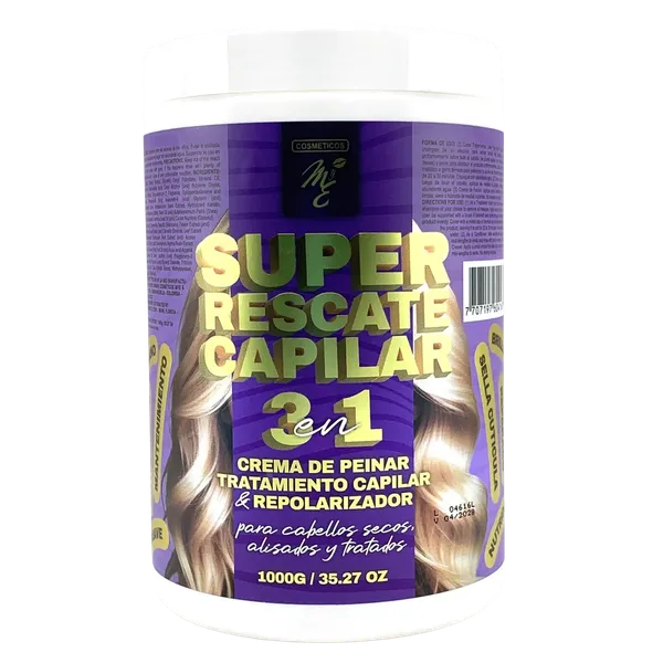 Super Rescate Capilar 3 en 1 Crema de Peinar y Repolarizador Cosméticos MyE 1000g