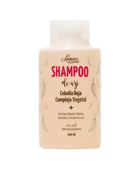 Shampoo de Ají y Cebolla Roja Complejo Vegetal Sin Sal