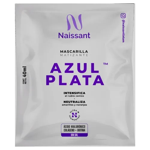 Mascarilla Matizante Tono sobre Tono Naissant Azul Plata Sachet 40ml