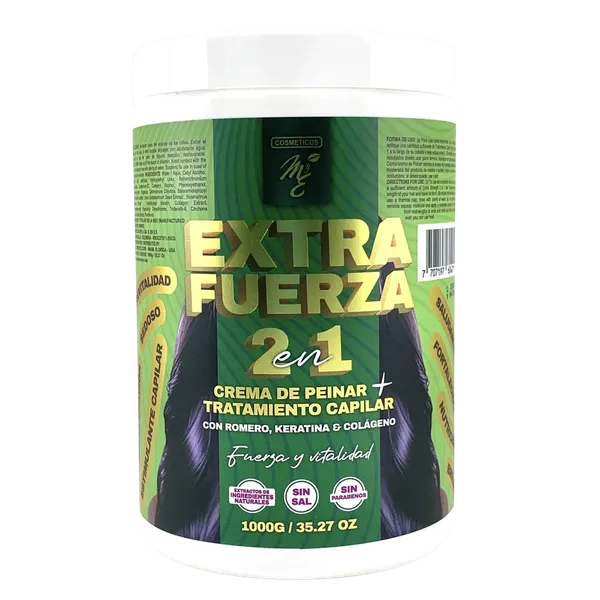 Extra Fuerza 2 en 1 Crema de Peinar y Tratamiento Cosméticos MyE 1000g