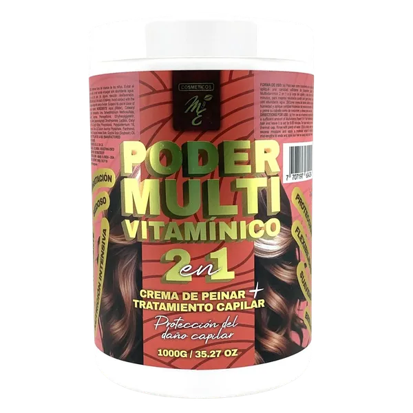 Poder Multivitamínico 2 en 1 Crema de Peinar y Tratamiento Cosméticos MyE 1000g